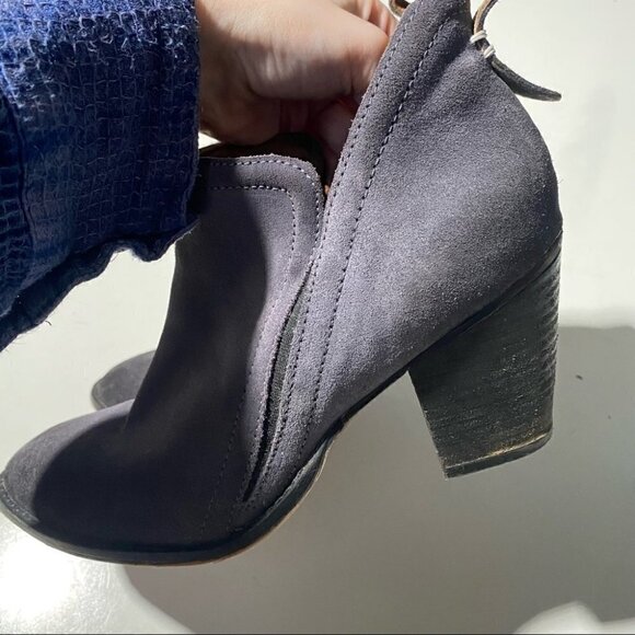 Jeffrey Campbell Rosalee Blue Suede Ankle Booties - Picture 5 of 7